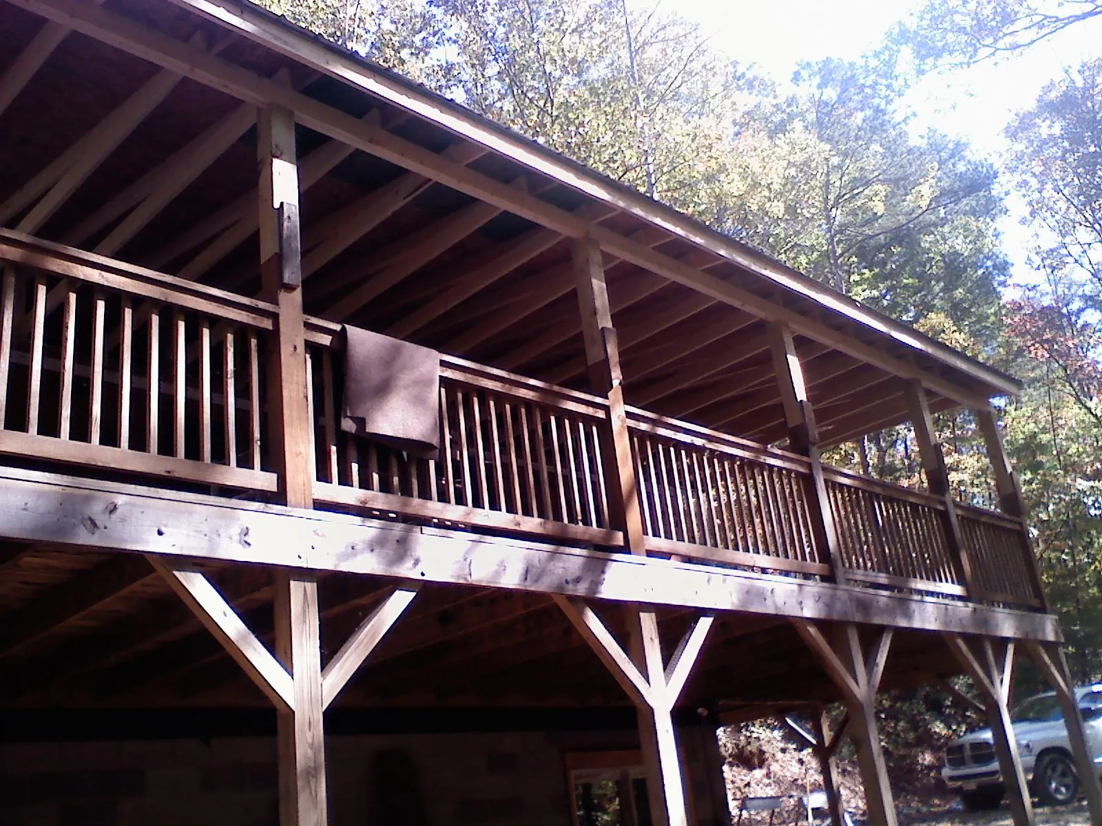 Timber framing under a new elevated porch and deck — Roof Leak Repair in East Lyme by Roofing Brothers